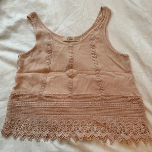 Crochet Light Pink Sleeveless Crop Top